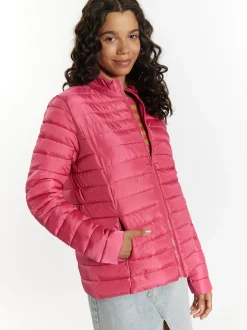 MyMo Damen Leicht wattierte Jacke in pink