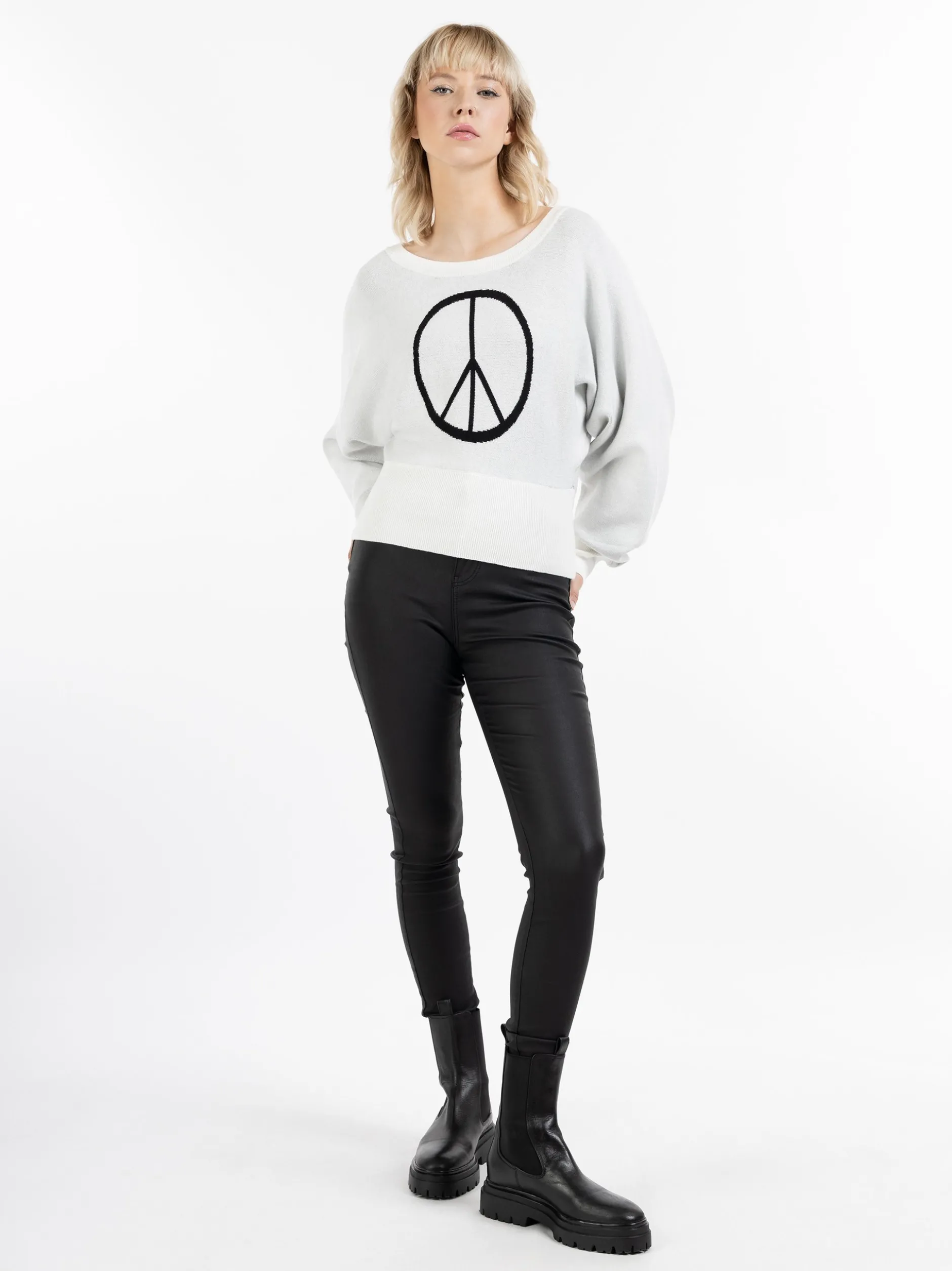 MyMo Damen Pullover in ecru - Ausschnitt: Rundhals