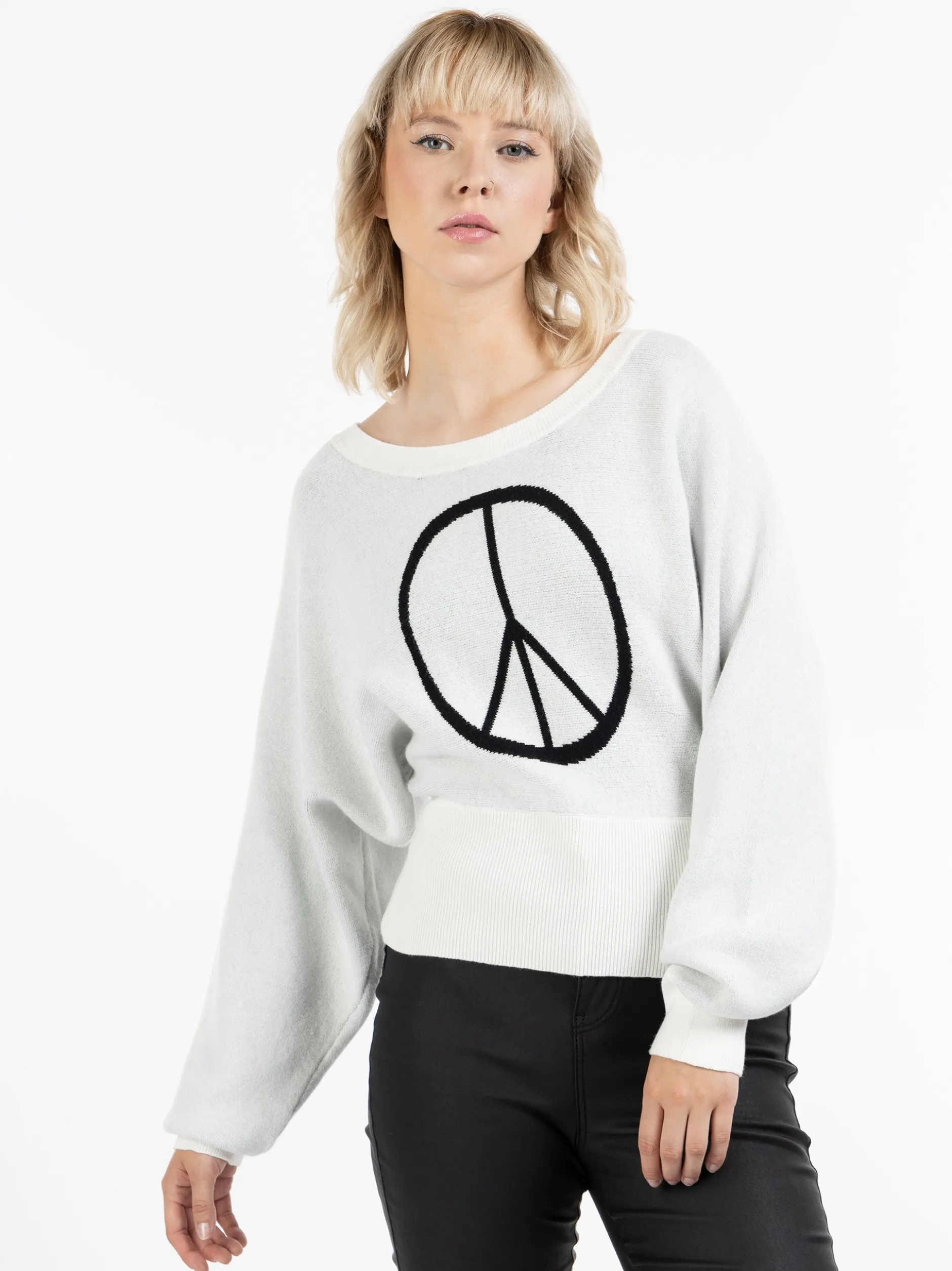 MyMo Damen Pullover in ecru - Ausschnitt: Rundhals