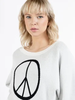 MyMo Damen Pullover in ecru - Ausschnitt: Rundhals
