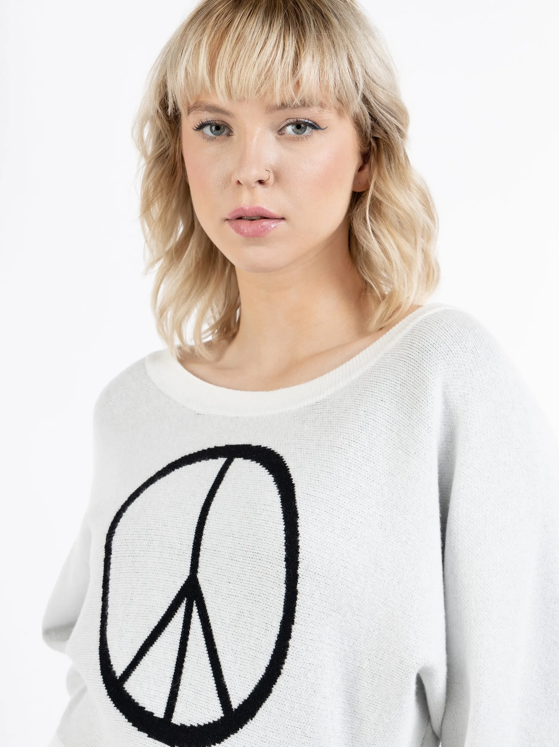 MyMo Damen Pullover in ecru - Ausschnitt: Rundhals