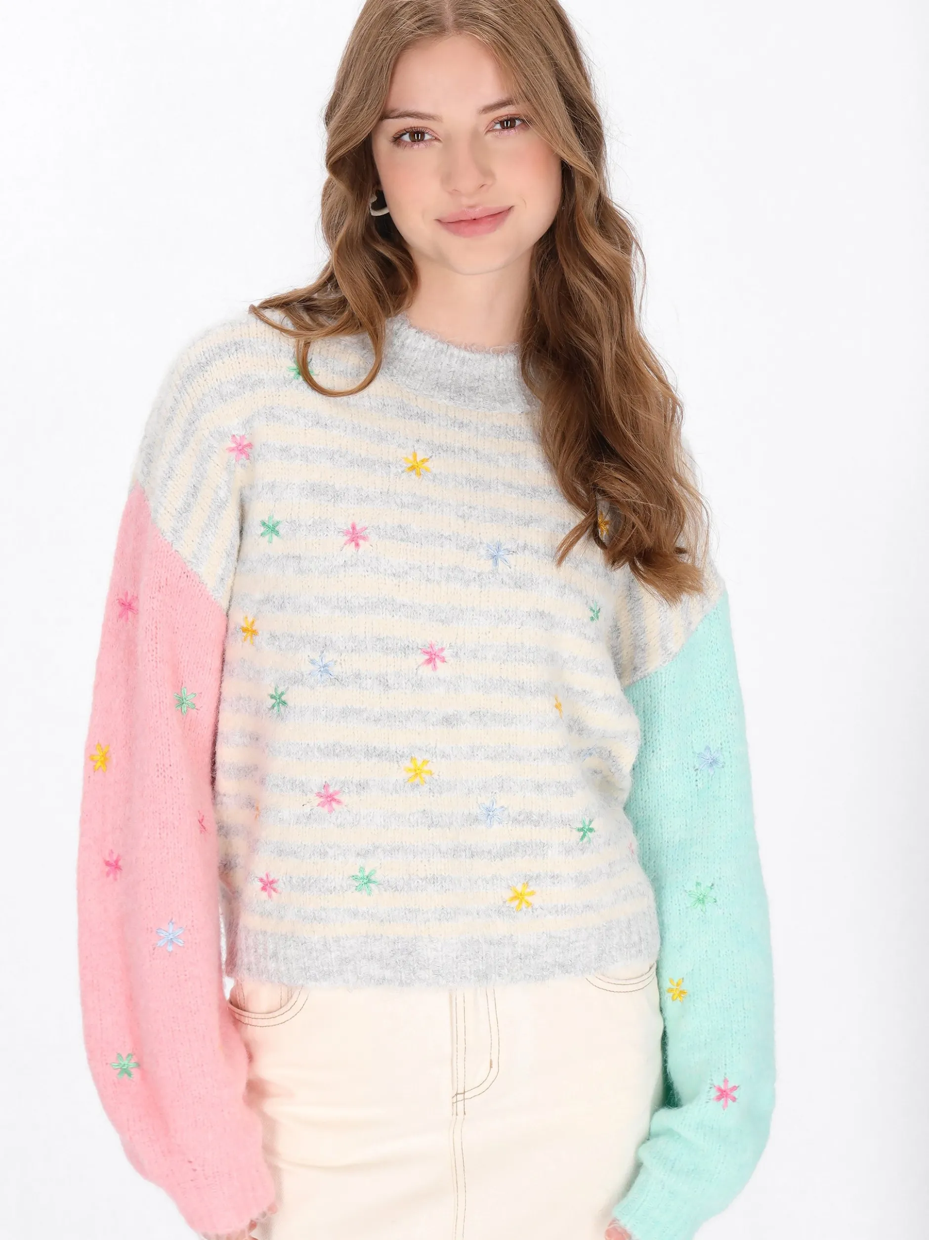 MyMo Damen Pullover in grau
