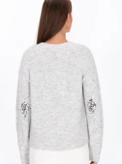 MyMo Damen Pullover in grau - Ausschnitt: Rundhals