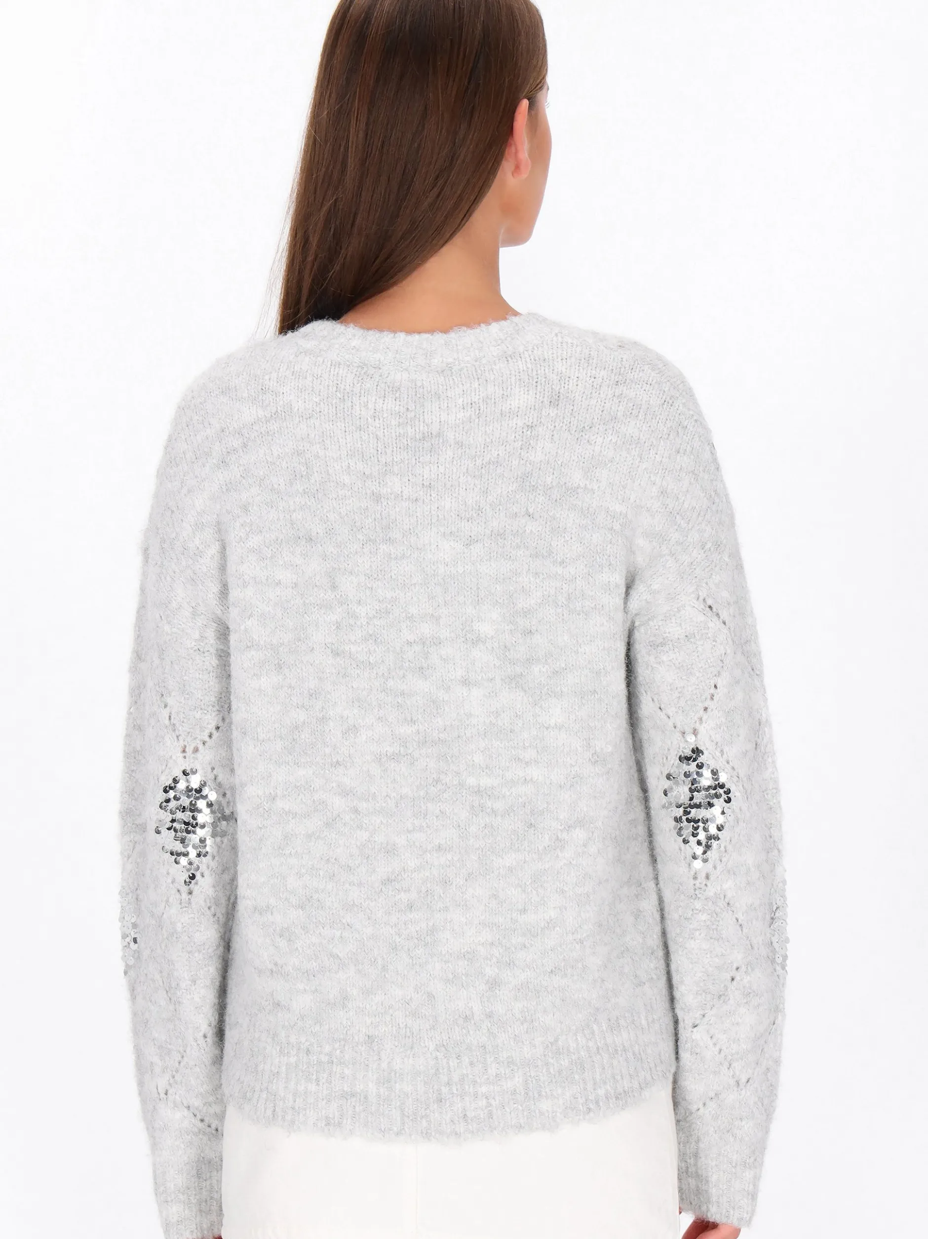 MyMo Damen Pullover in grau - Ausschnitt: Rundhals