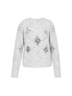 MyMo Damen Pullover in grau - Ausschnitt: Rundhals