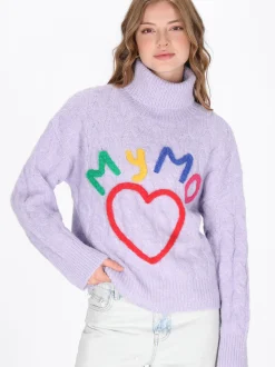 MyMo Damen Pullover in lila
