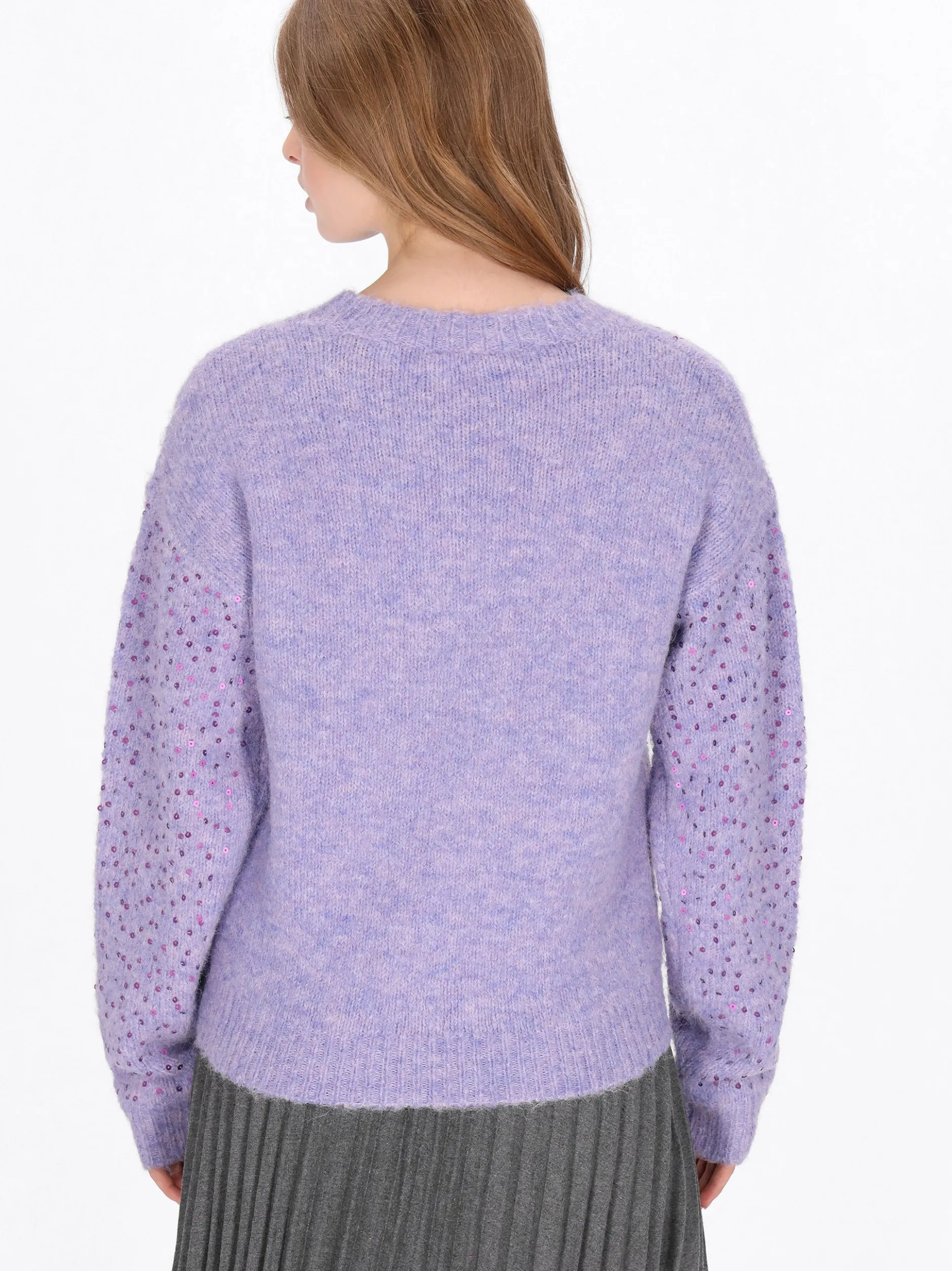 MyMo Damen Pullover in lila - Ausschnitt: Rundhals