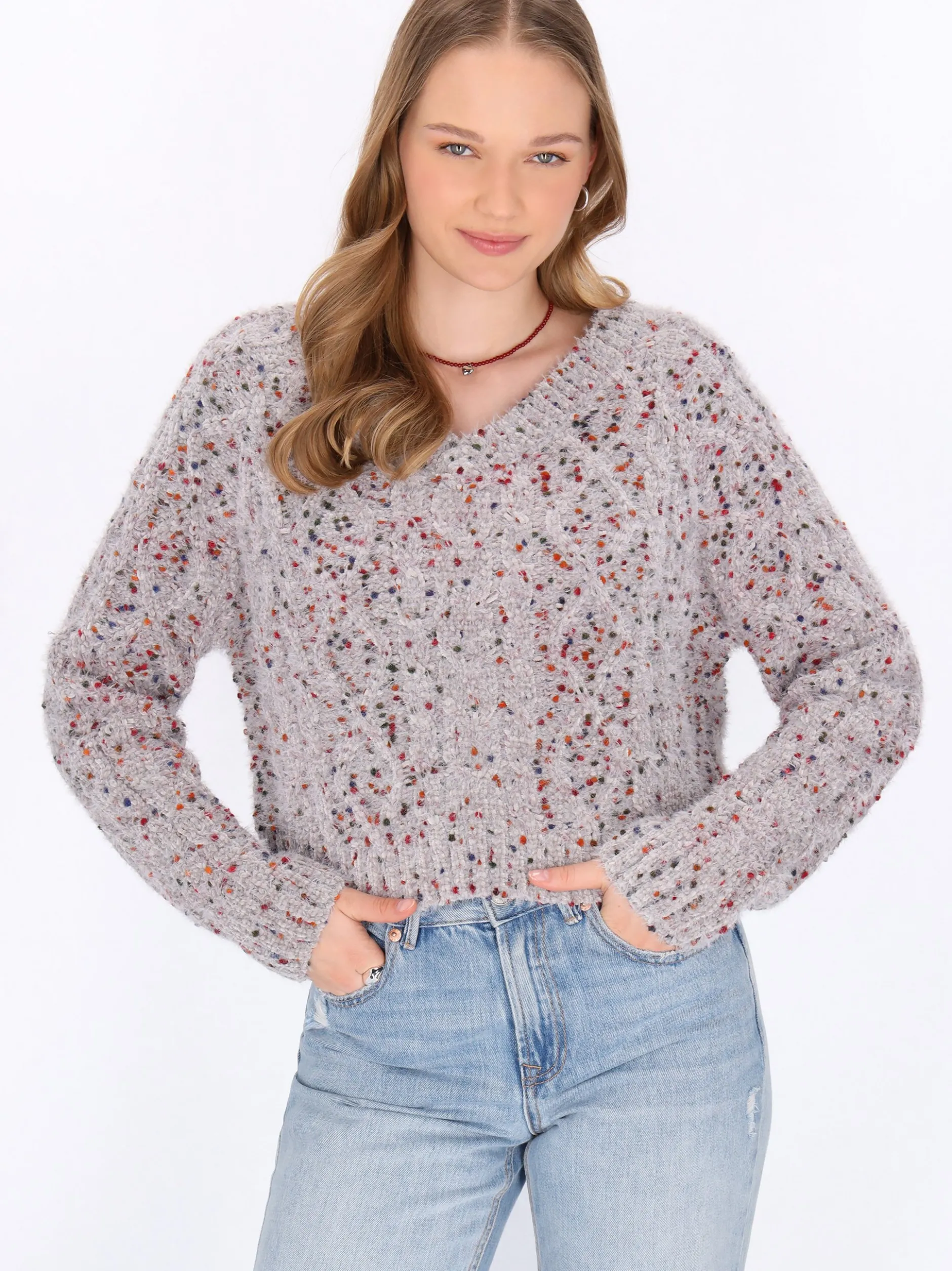 MyMo Damen Pullover in mehrfarbig