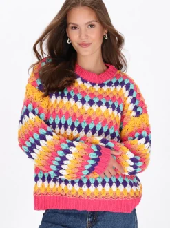 MyMo Damen Pullover in mehrfarbig - Ausschnitt: Rundhals