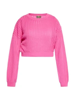 MyMo Damen Pullover in pink - Ausschnitt: Rundhals