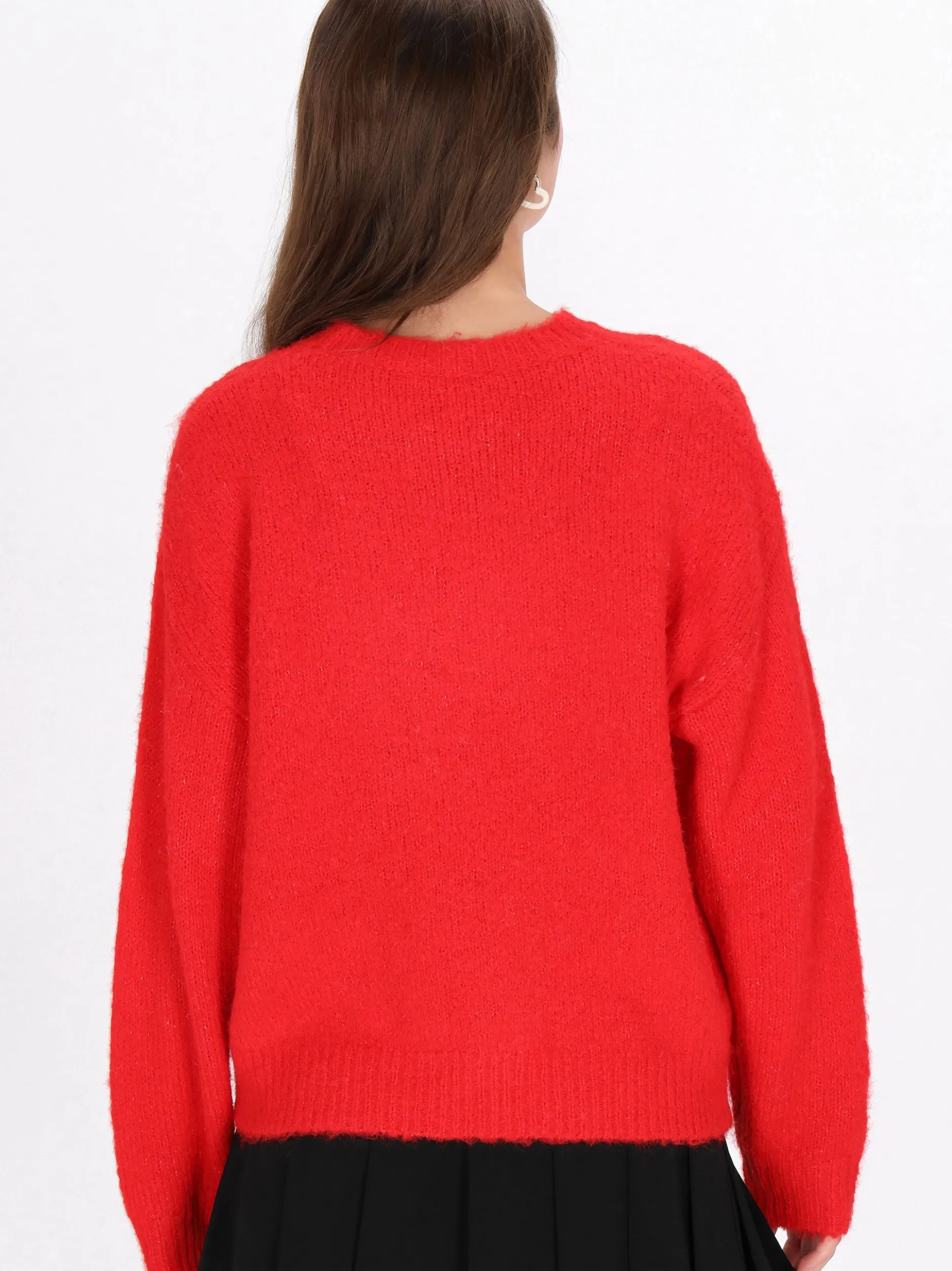 MyMo Damen Pullover in rot - Ausschnitt: Rundhals