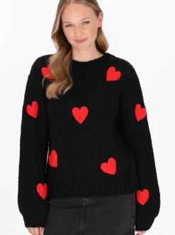 MyMo Damen Pullover in schwarz - Ausschnitt: Rundhals