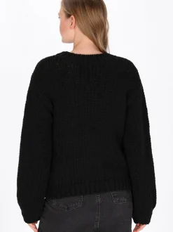 MyMo Damen Pullover in schwarz - Ausschnitt: Rundhals