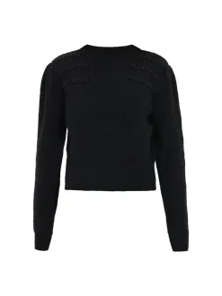 MyMo Damen Pullover in schwarz - Ausschnitt: Rundhals