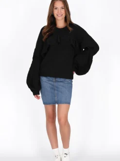 MyMo Damen Pullover in schwarz - Ausschnitt: Rundhals