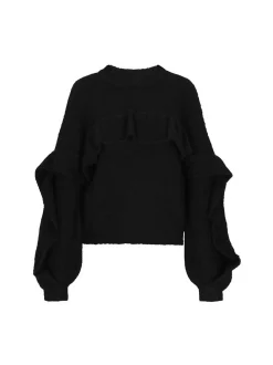 MyMo Damen Pullover in schwarz - Ausschnitt: Rundhals