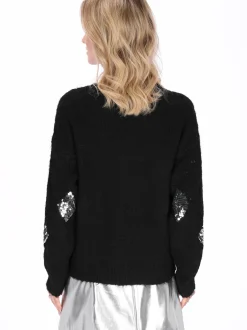 MyMo Damen Pullover in schwarz - Ausschnitt: Rundhals