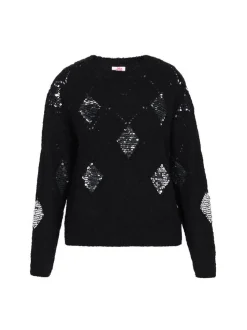 MyMo Damen Pullover in schwarz - Ausschnitt: Rundhals
