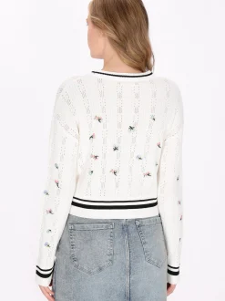 MyMo Damen Pullover in weiß - Ausschnitt: Rundhals