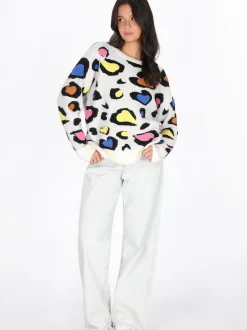 MyMo Damen Pullover in weiß - Ausschnitt: Rundhals