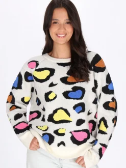 MyMo Damen Pullover in weiß - Ausschnitt: Rundhals