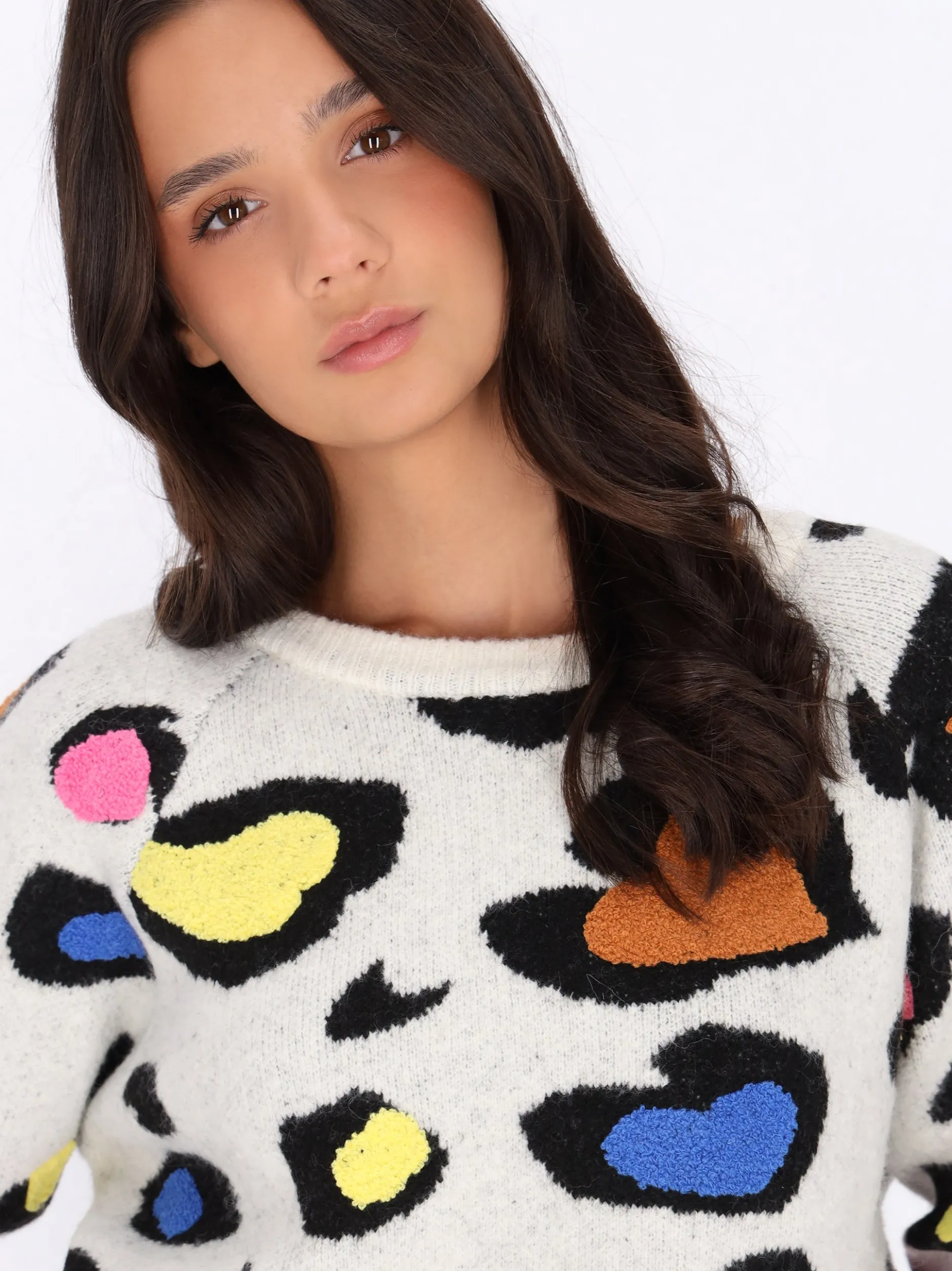 MyMo Damen Pullover in weiß - Ausschnitt: Rundhals