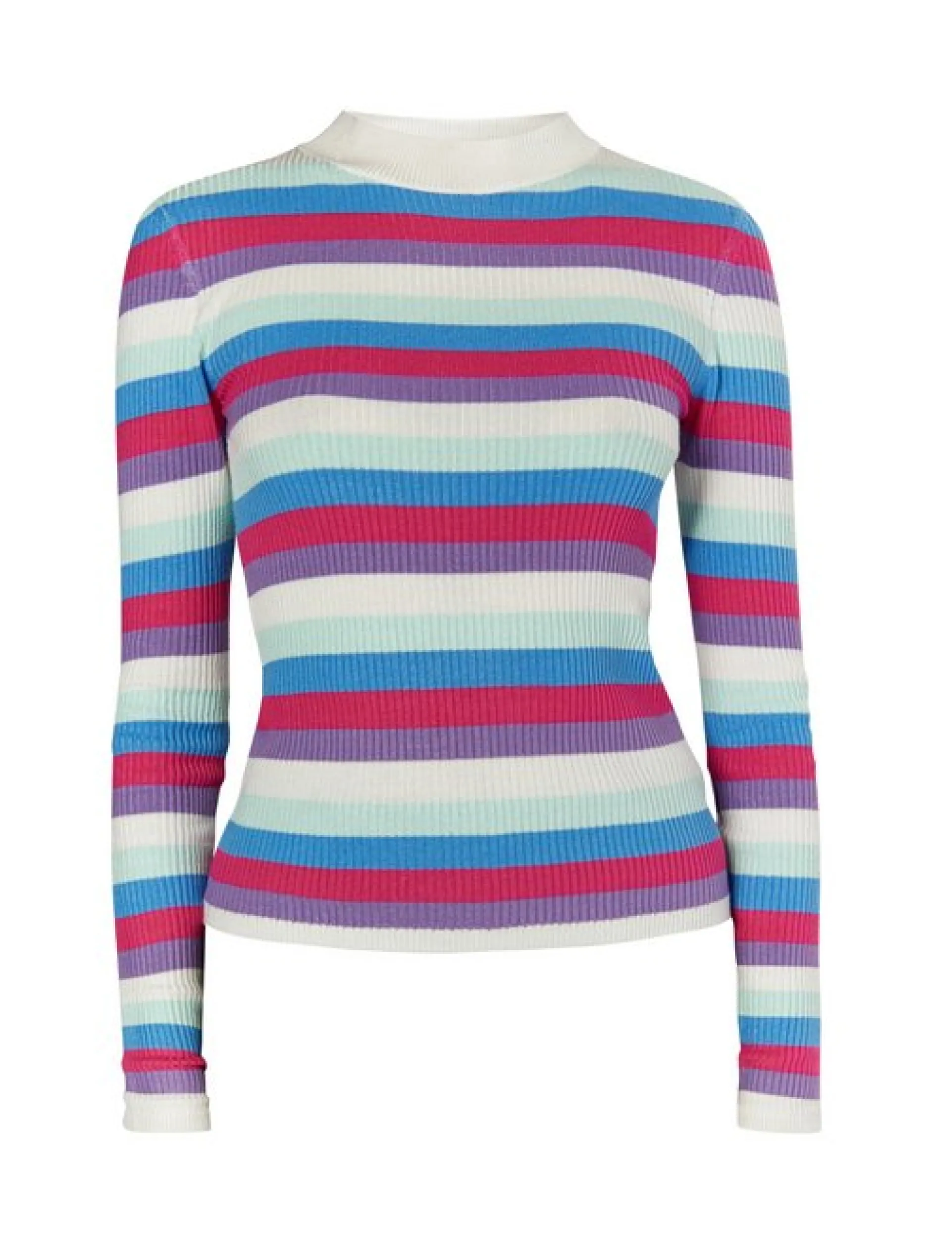 MyMo Damen Rippstrickpullover in mehrfarbig