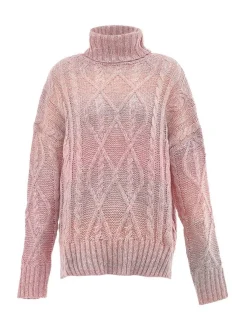 MyMo Damen Rollkragenpullover in pink