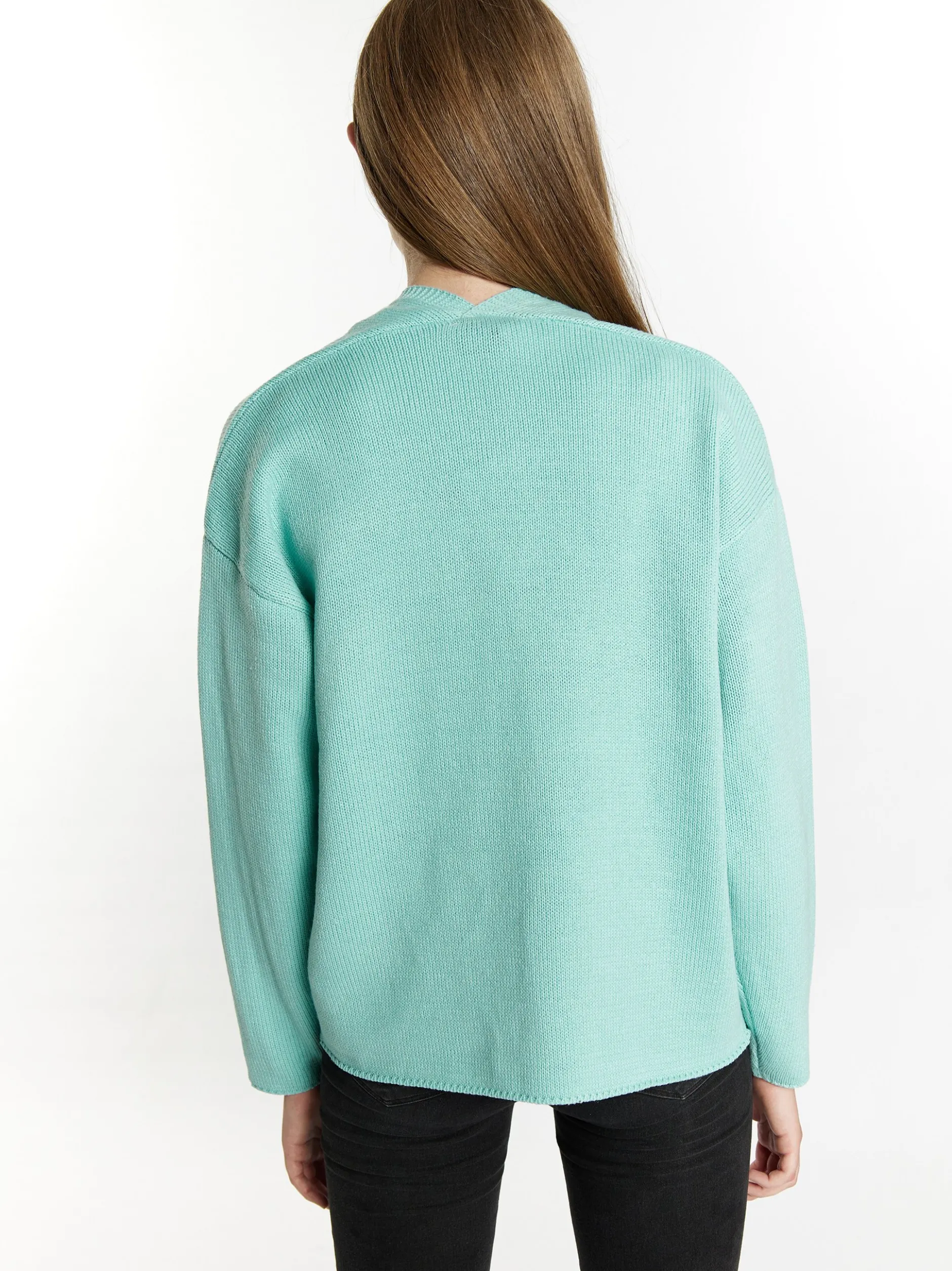MyMo Damen Strickcardigan in aqua