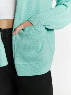 MyMo Damen Strickcardigan in aqua