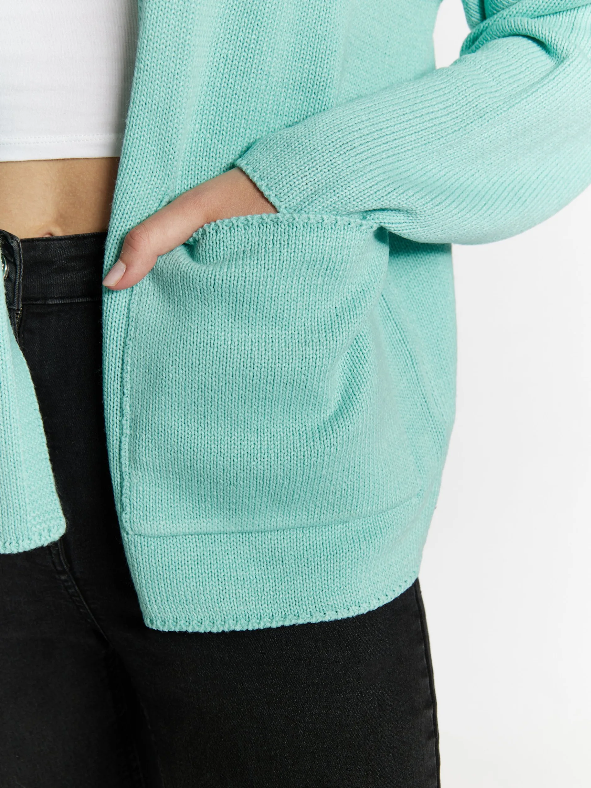 MyMo Damen Strickcardigan in aqua