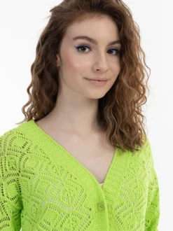 MyMo Damen Strickcardigan in grün