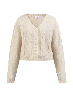 MyMo Damen Strickjacke in beige