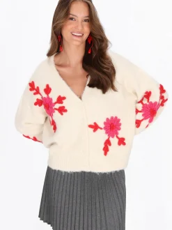 MyMo Damen Strickjacke in beige