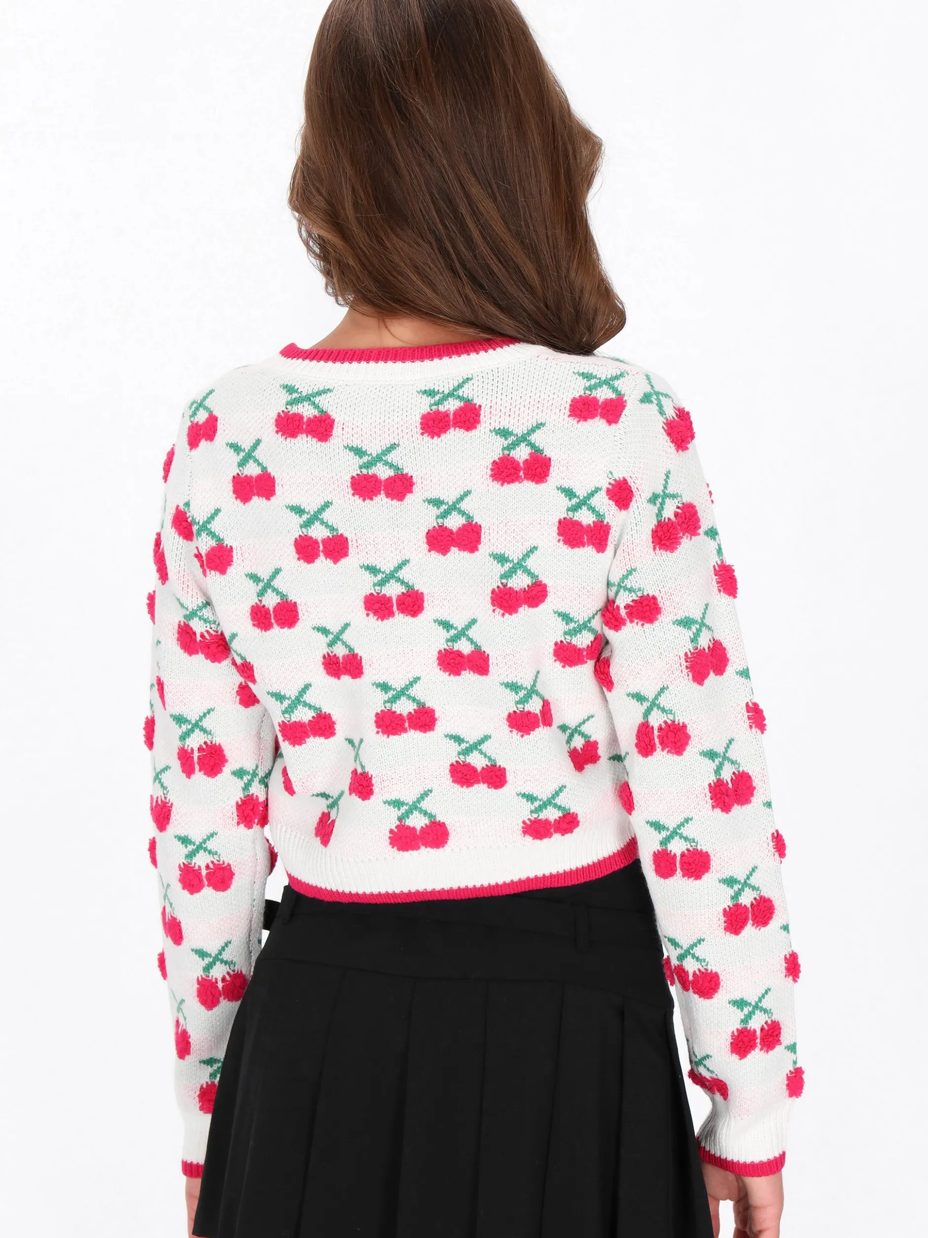 MyMo Damen Strickjacke in ecru - Ausschnitt: Rundhals