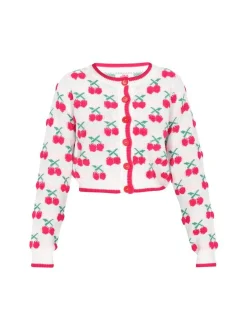 MyMo Damen Strickjacke in ecru - Ausschnitt: Rundhals