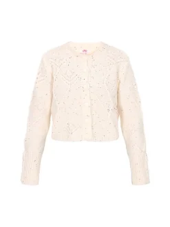 MyMo Damen Strickjacke in ecru - Ausschnitt: Rundhals