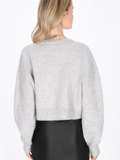 MyMo Damen Strickjacke in grau