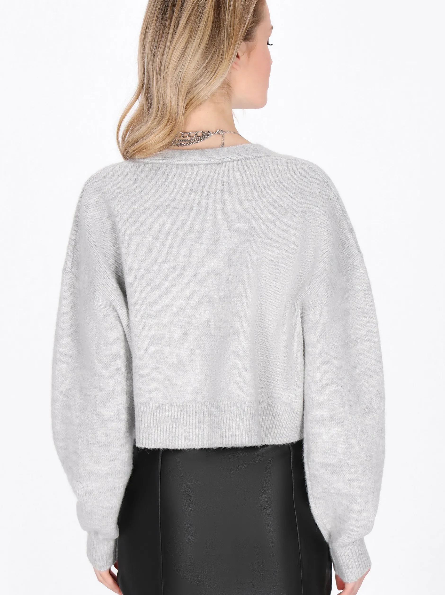 MyMo Damen Strickjacke in grau