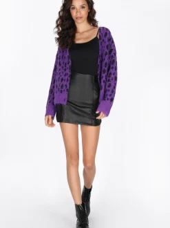 MyMo Damen Strickjacke in lila