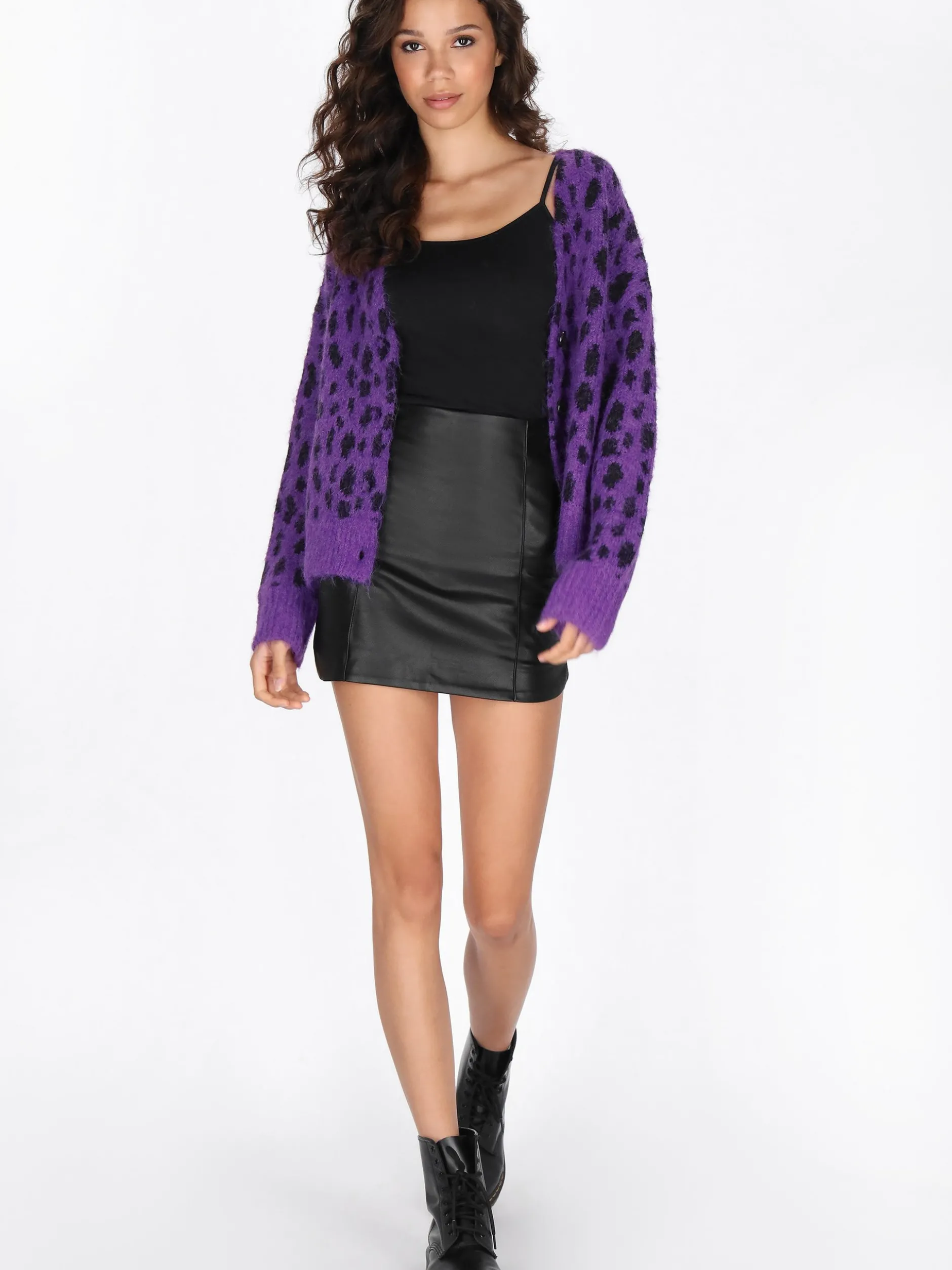 MyMo Damen Strickjacke in lila