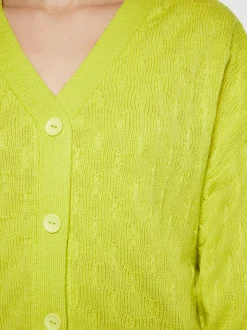 MyMo Damen Strickjacke in limone