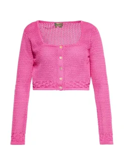 MyMo Damen Strickjacke in pink