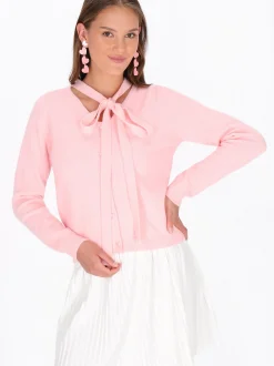 MyMo Damen Strickjacke in rosa