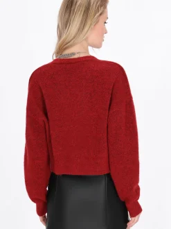 MyMo Damen Strickjacke in rot