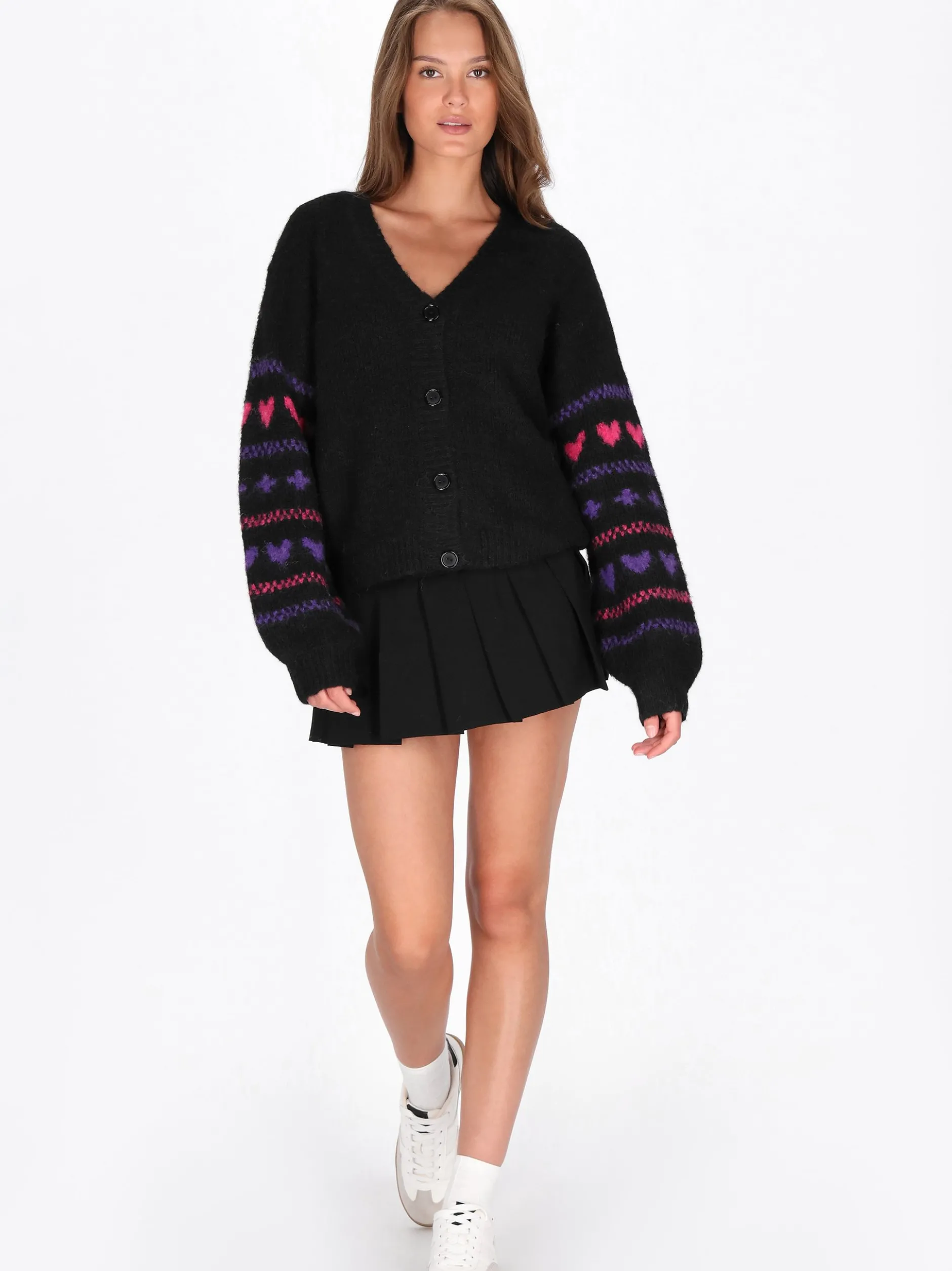 MyMo Damen Strickjacke in schwarz