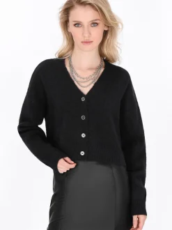 MyMo Damen Strickjacke in schwarz