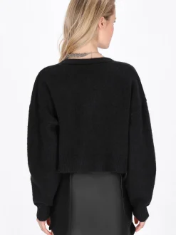 MyMo Damen Strickjacke in schwarz