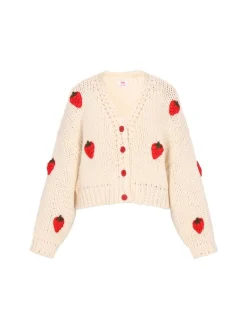 MyMo Damen Strickjacke in weiß