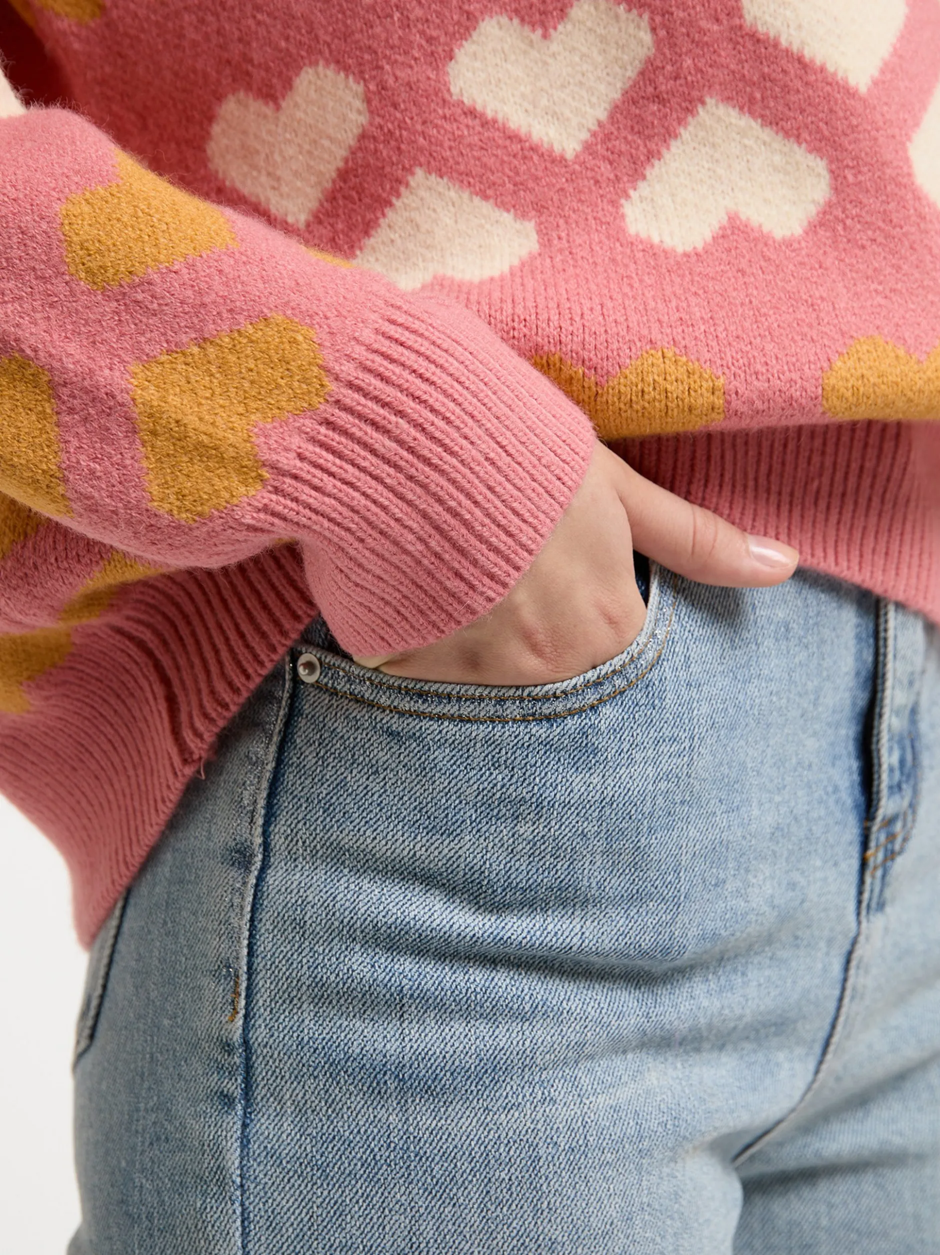 MyMo Damen Strickpullover in aprikot